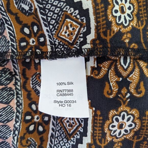 Madewell Silk Floral Bohemian Western Ranch Prairiecore Preppy Whimsigoth Top L  - Picture 10 of 12